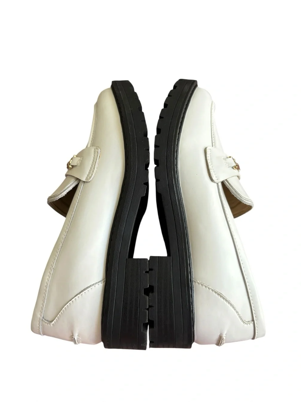 Sam Edelman SAM EDELMAN TULLY LUG SOLE LOAFERS IN WHITE GIRLS size 4